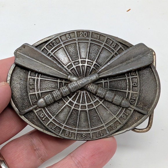 Bergamot Brass Works Other - Vintage 1984 Bergamot Brass Works Darts Dartboard Belt Buckle Made in USA A150